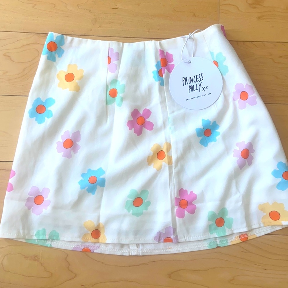 Princess Polly Mishka Mini Skirt White Brand New